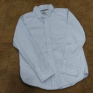 Gymboree blue/white check button down shirt, M 7/8